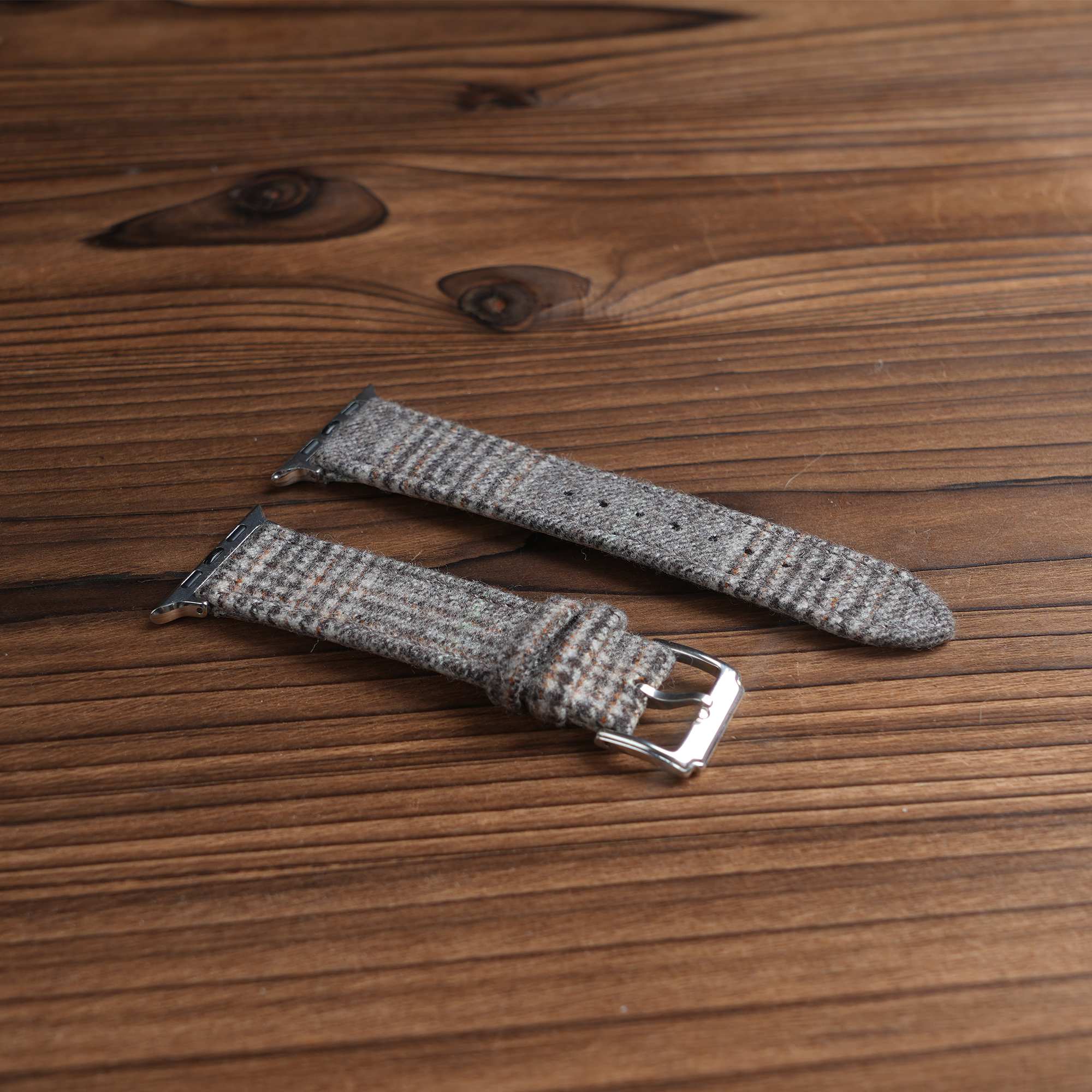 Apple Steel Grey Checked Luxury English Flannel Watch Band