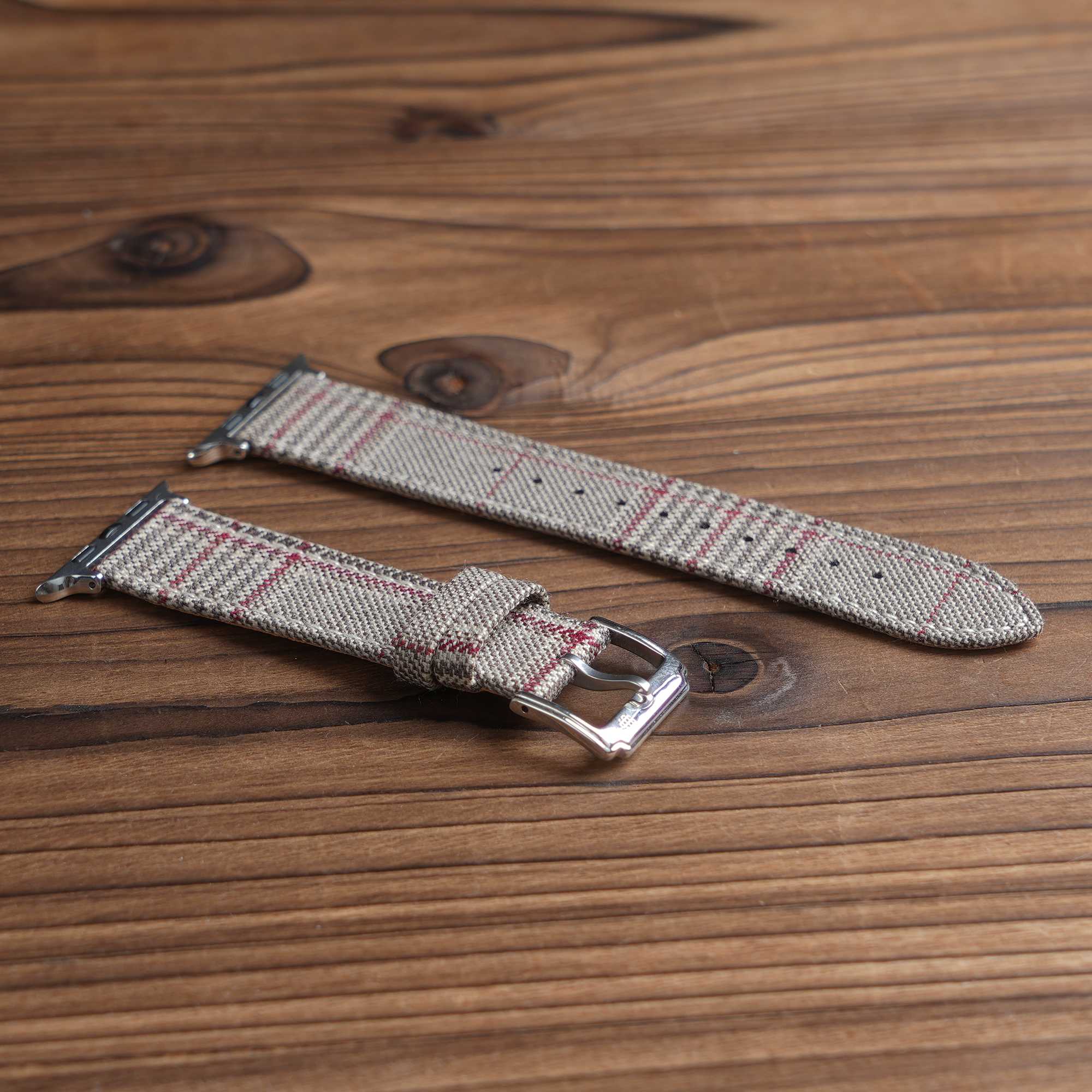 Apple Beige & Red British Royal I Watch Band