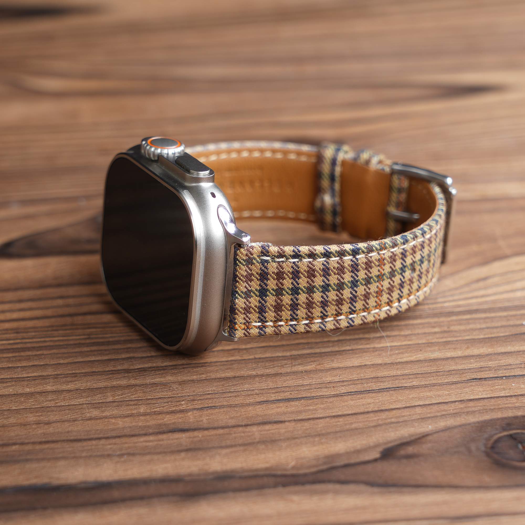 Apple Khaki Windowpane Watch Band