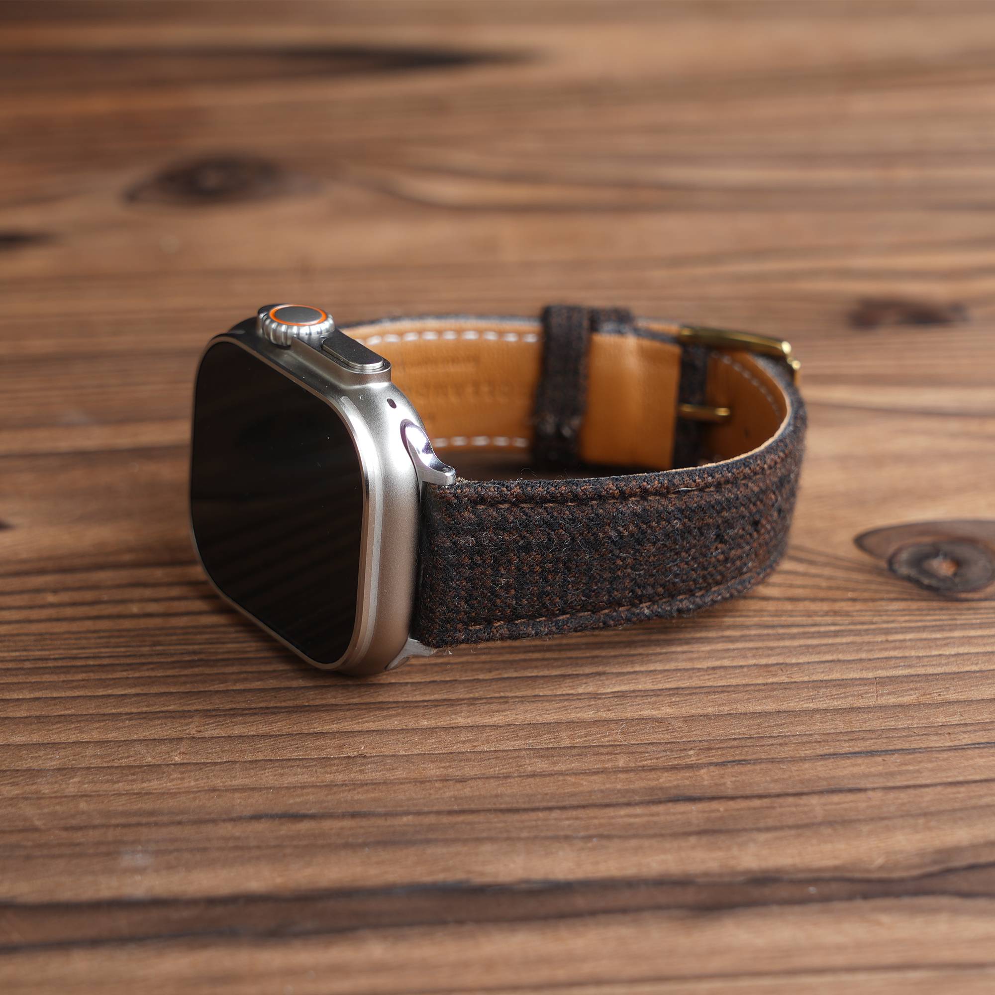 Apple Dark Brown Flannel Watch Band