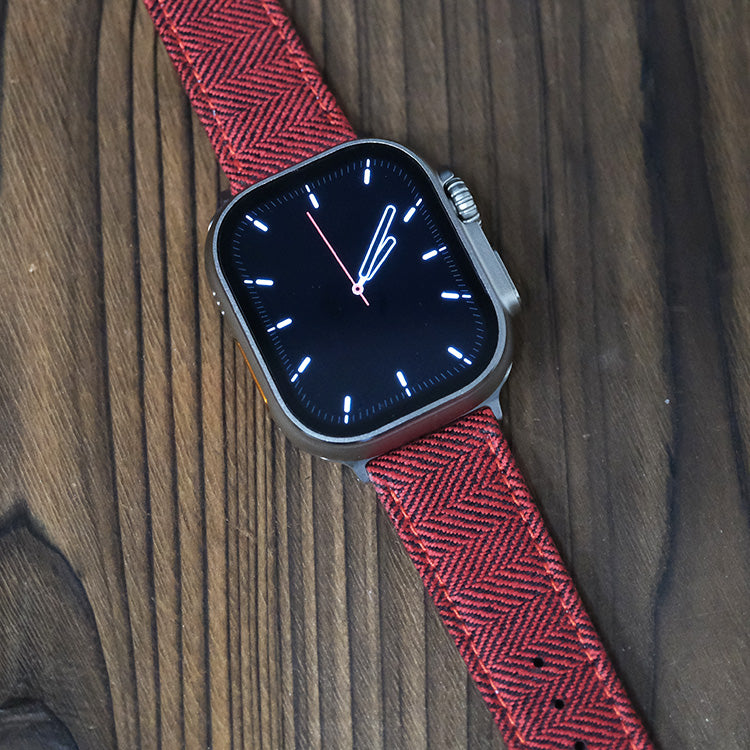 Apple Red Blenheim Herringbone Watch Band