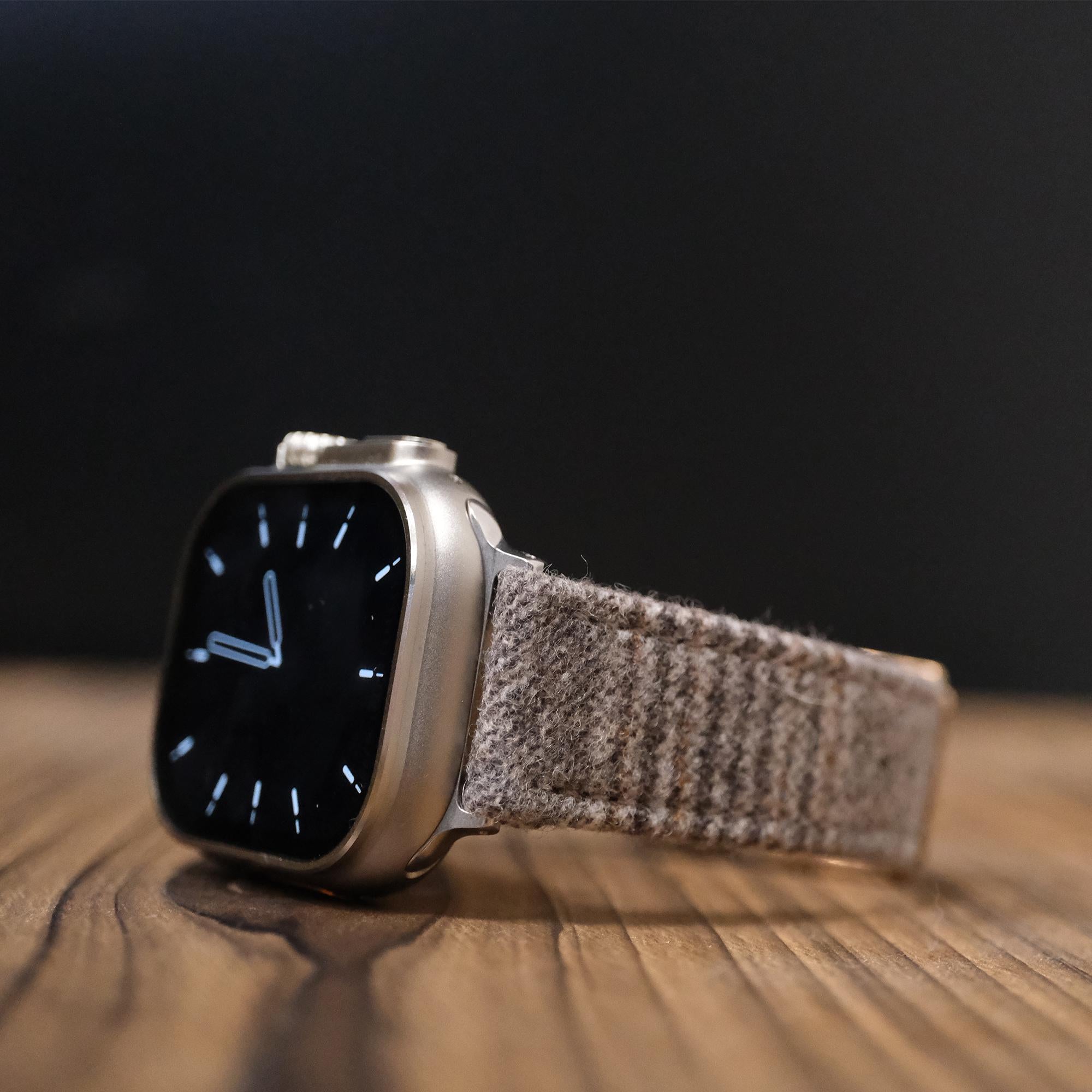 Apple Steel Grey Checked Luxury English Flannel Watch Band