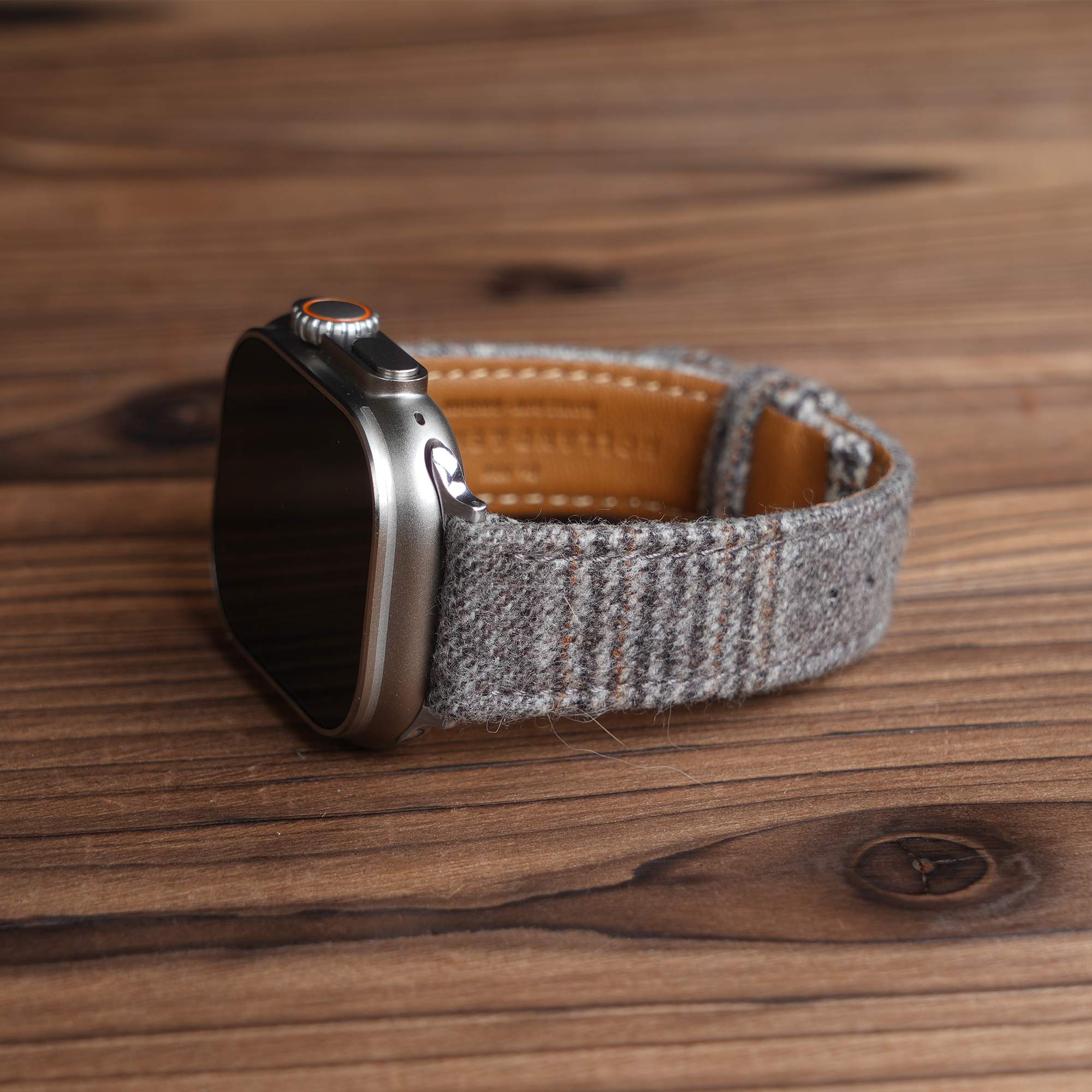 Apple Steel Grey Checked Luxury English Flannel Watch Band