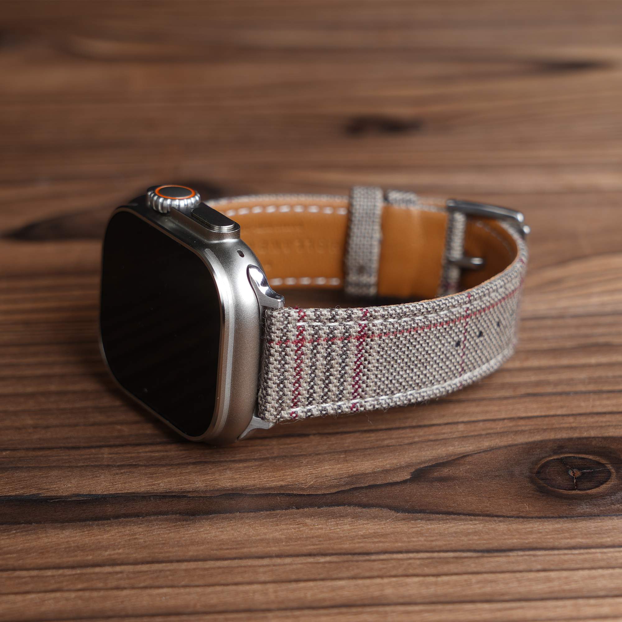 Apple Beige & Red British Royal I Watch Band