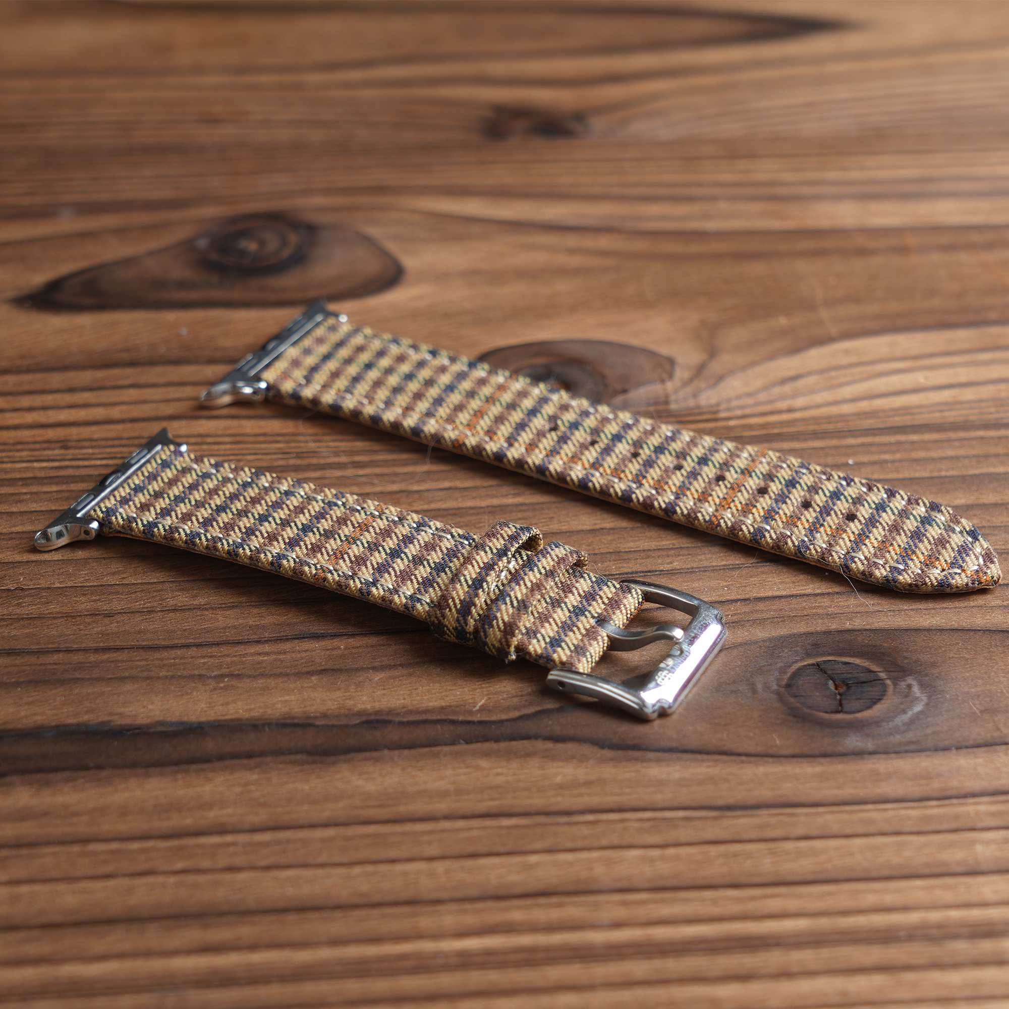 Apple Khaki Windowpane Watch Band
